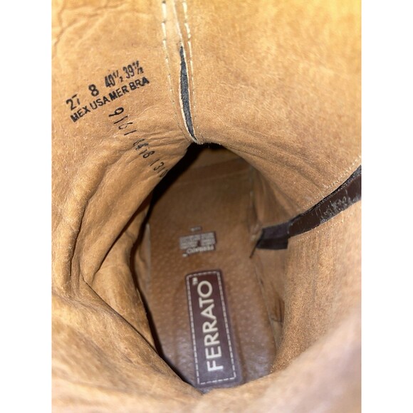 Ferrato Western Low Cut Ankle Boots Mens Cowboy Stitched Sz 8 Pointed Toe - Picture 11 of 11